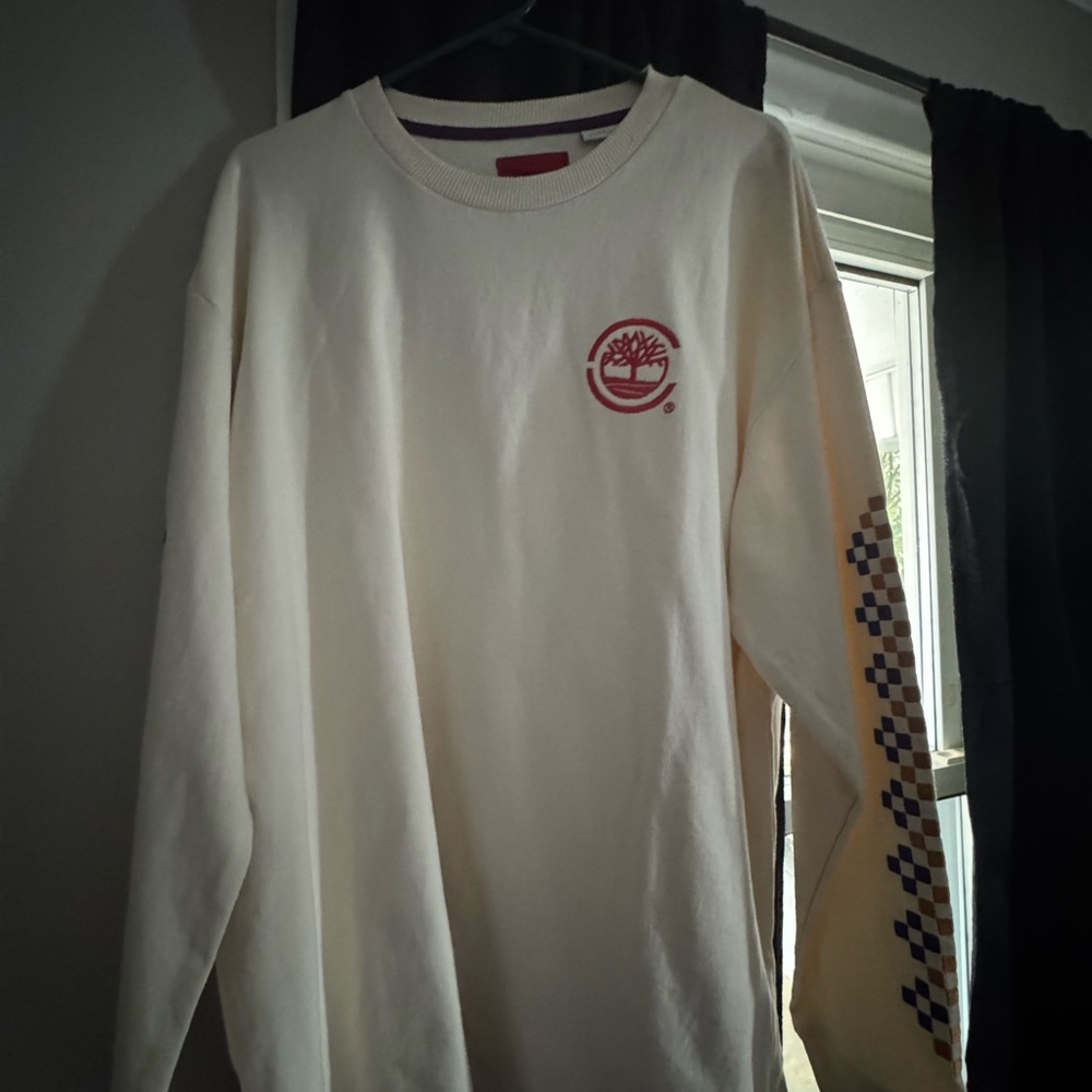Cream Long Sleeve Shirt with Logo